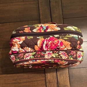 Vera Bradley Floral Cosmetic Bag - Brown and Pink